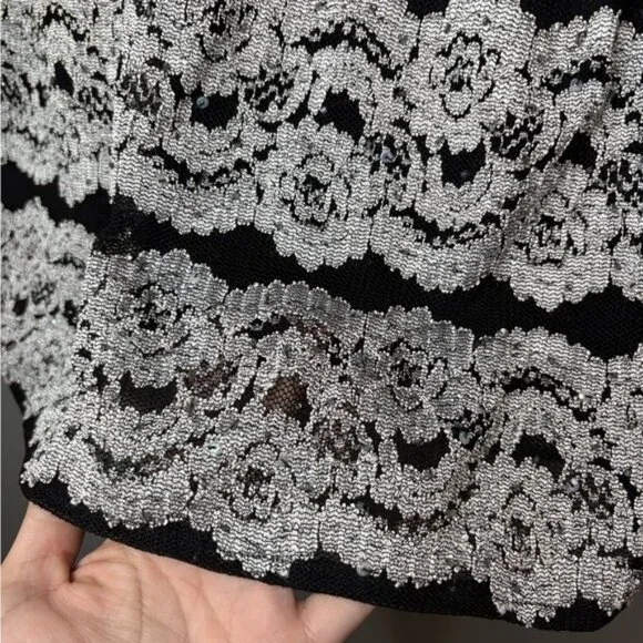 JS Boutique 2X Black & White Lace 2-Piece Set Tank & Cardigan Elegant Plus Size - Picture 7 of 9